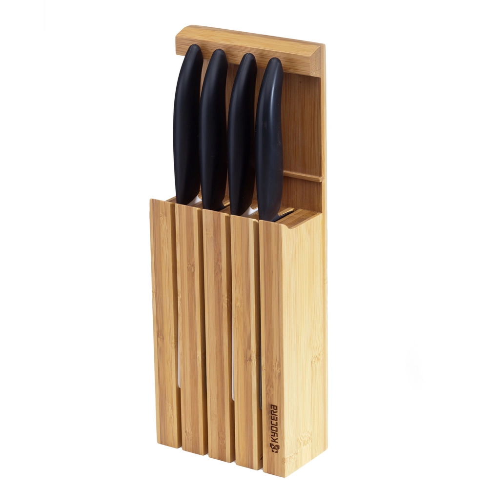 Kyocera KBLOCK4-WH-BK 4 kés bambusz késtartóval fekete-fehér