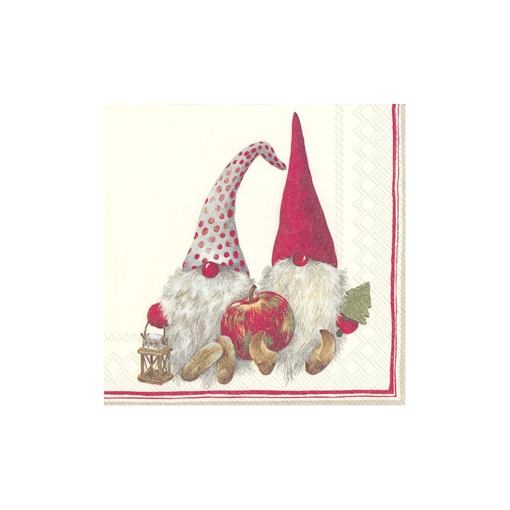 IHR papírszalvéta csomag 25x25cm FRIENDLY TOMTE piros