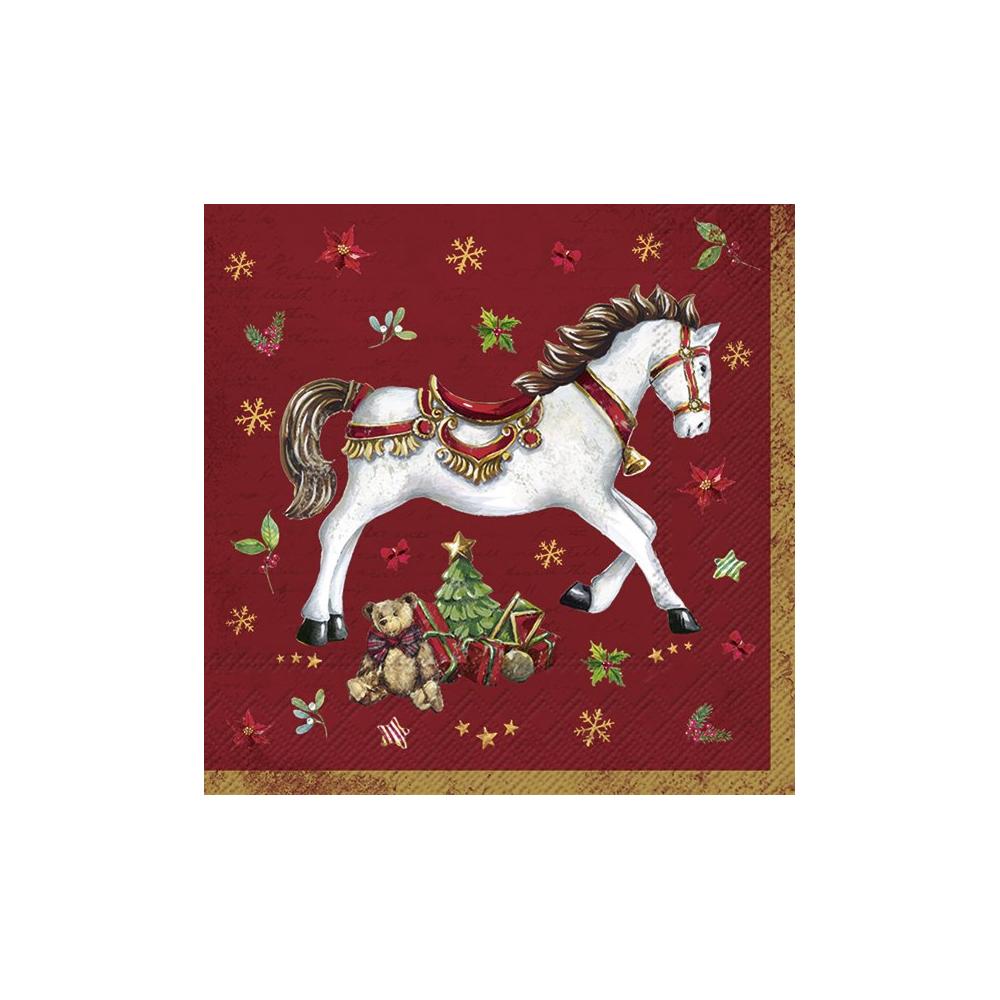 IHR FESTIVE HORSE RED papírszalvéta csomag 25x25cm