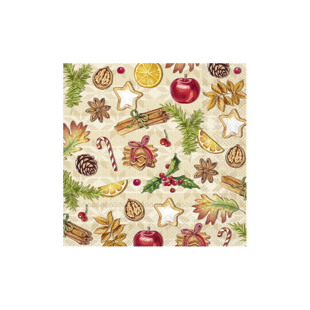 IHR papírszalvéta csomag 33x33cm WINTER SCENTS krém