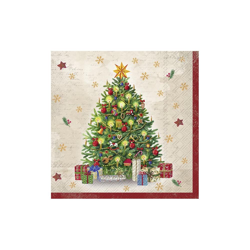 IHR papírszalvéta csomag 33x33cm FESTIVE TREE krém