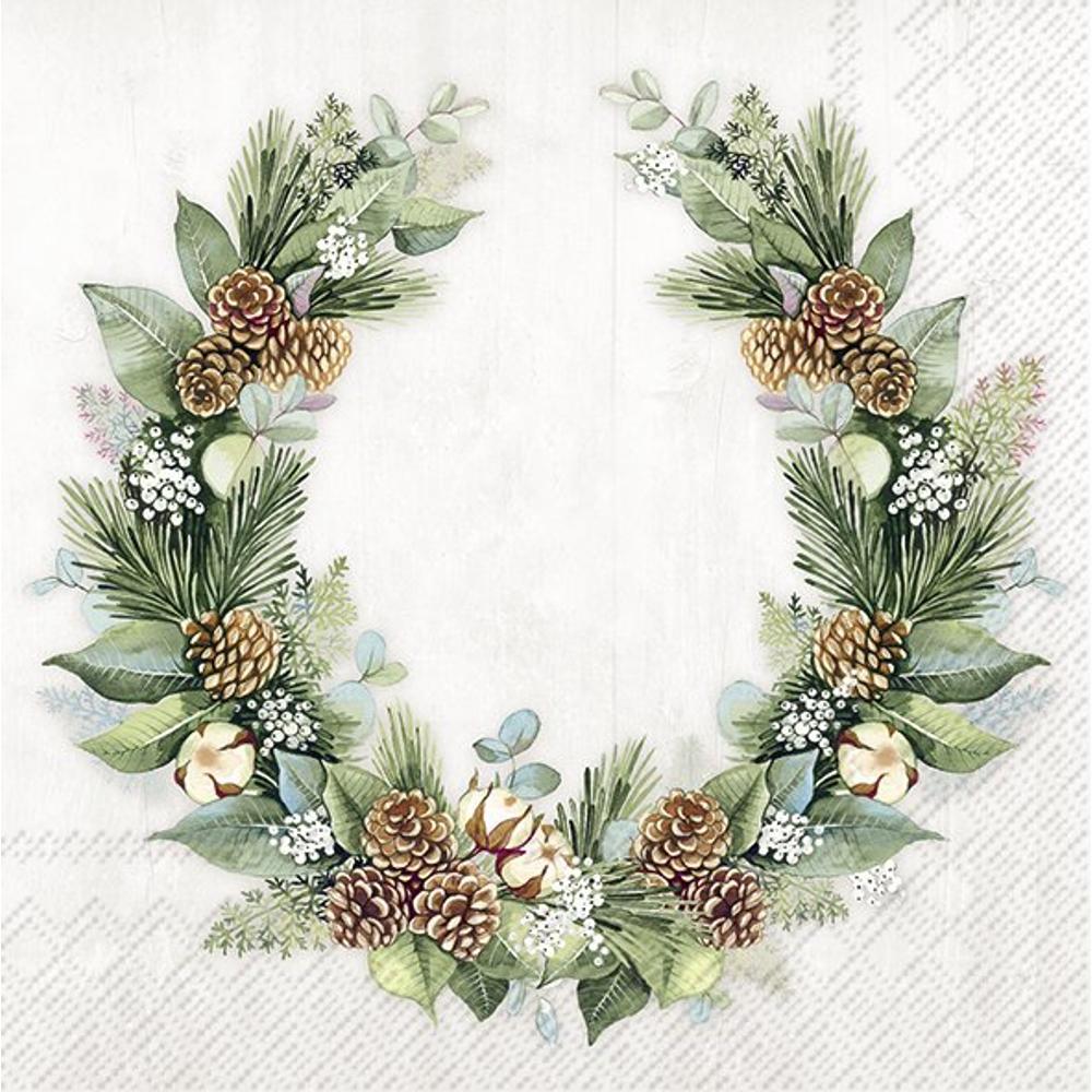 IHR papírszalvéta csomag 33x33cm COTTON WREATH krém