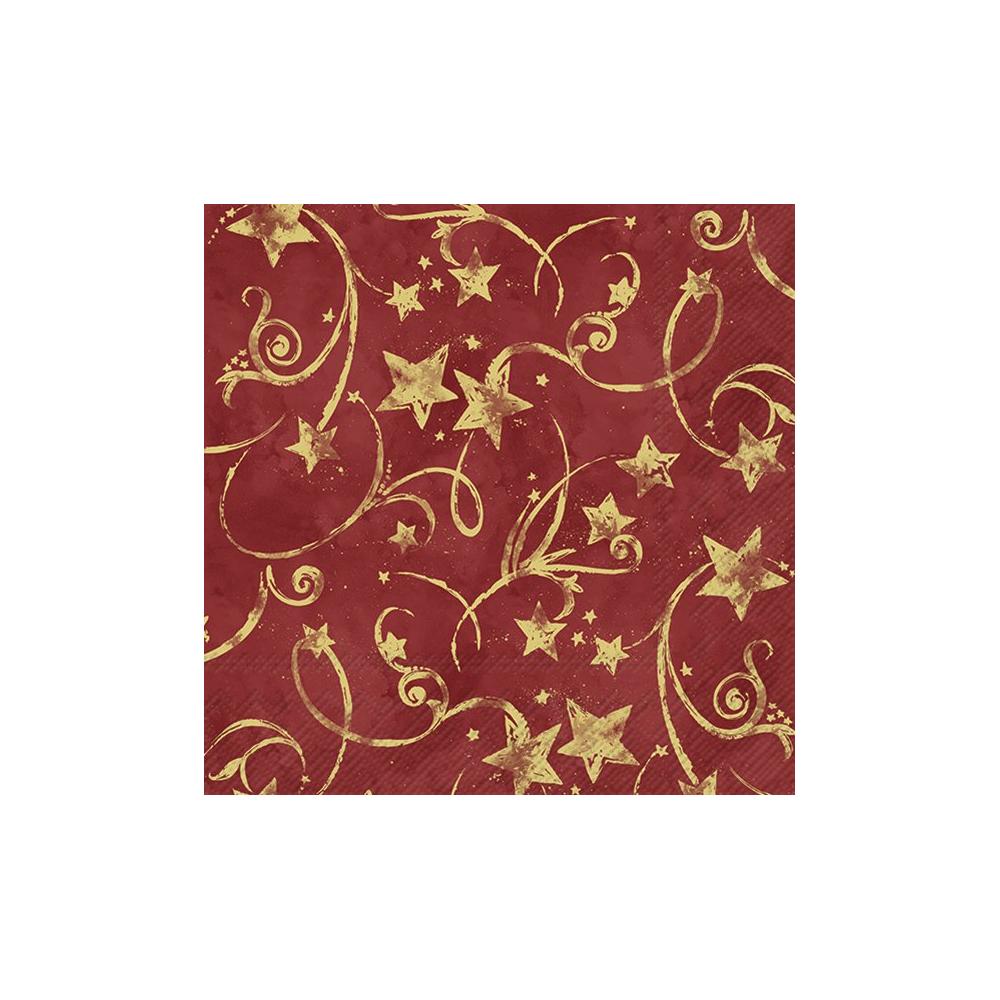 IHR papírszalvéta csomag 33x33cm STAR GARLAND piros