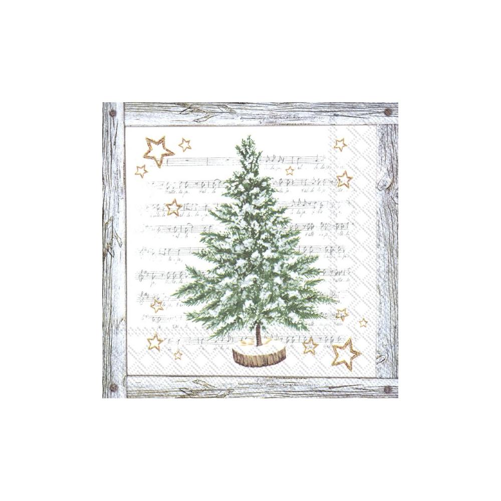 IHR papírszalvéta csomag 33x33cm WHITE XMAS TREE szürke
