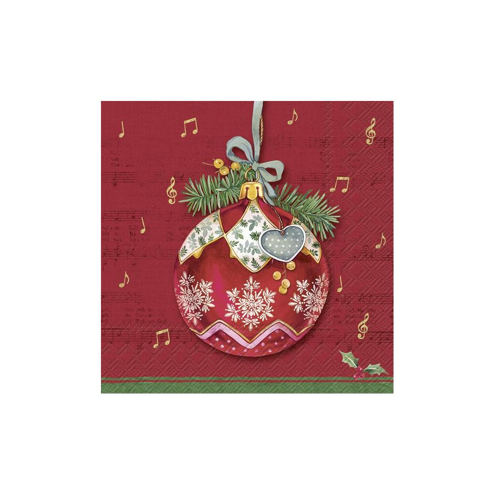 IHR CHRISTMAS BAUBLE RED papírszalvéta csomag 25x25cm