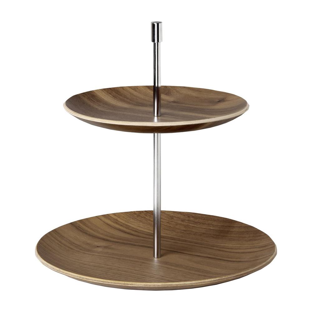 IHR WOODEN PLATE 2szintes kínáló 26cm
