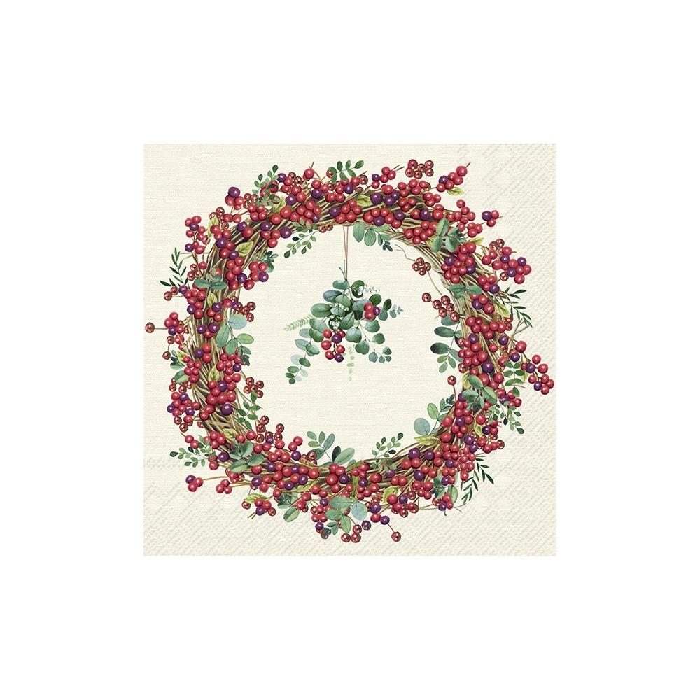 IHR BERRY WREATH papírszalvéta csomag 33x33cm