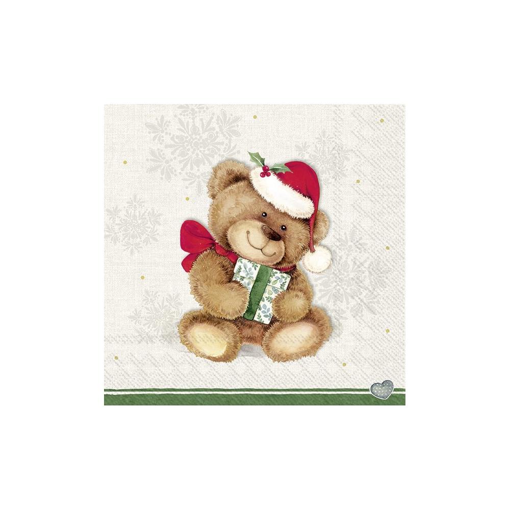 IHR CHRISTMAS TEDDY CREAM papírszalvéta csomag 33x33cm
