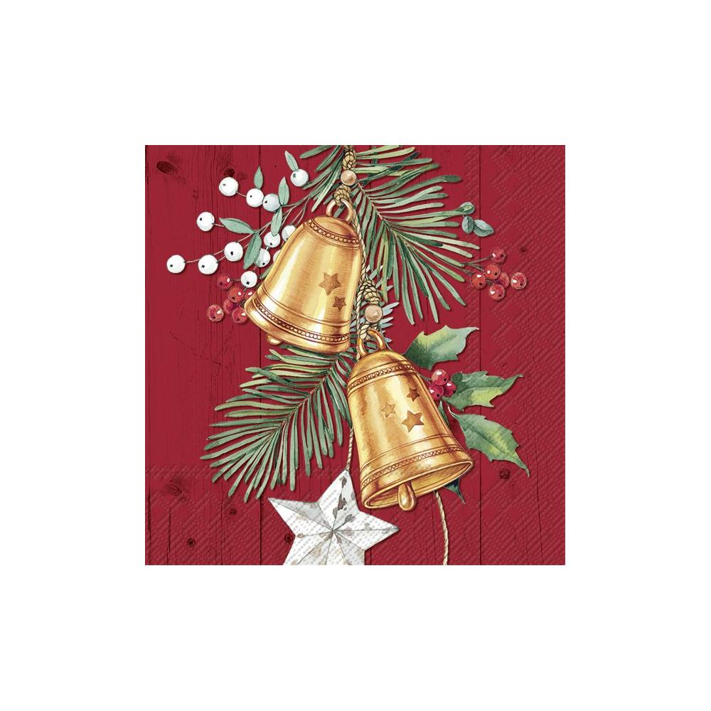 IHR CHRISTMAS BELL RED papírszalvéta csomag 33x33cm