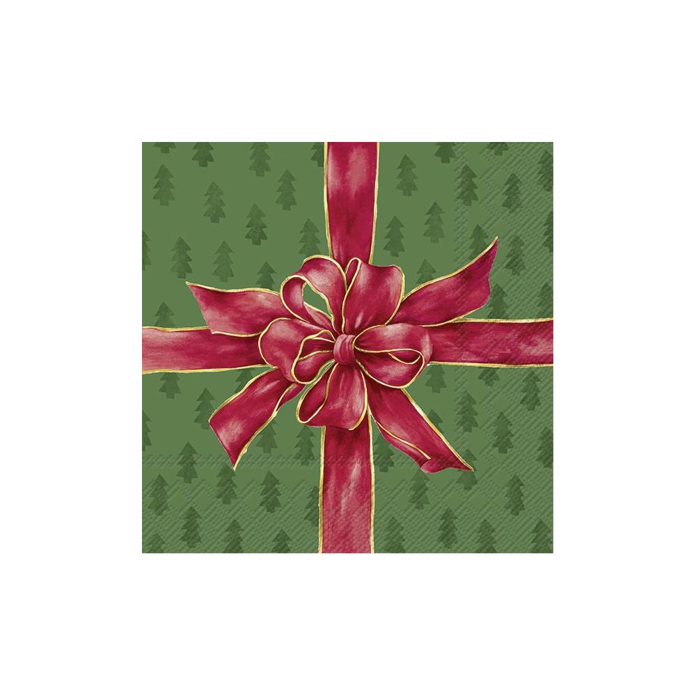 IHR CHRISTMAS BOW GREEN papírszalvéta csomag 33x33cm