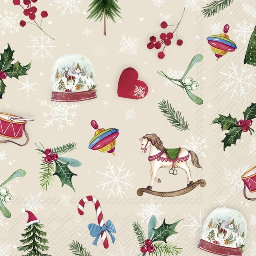 IHR SNOW GLOBE ALLOVER CREAM papírszalvéta csomag 33x33cm