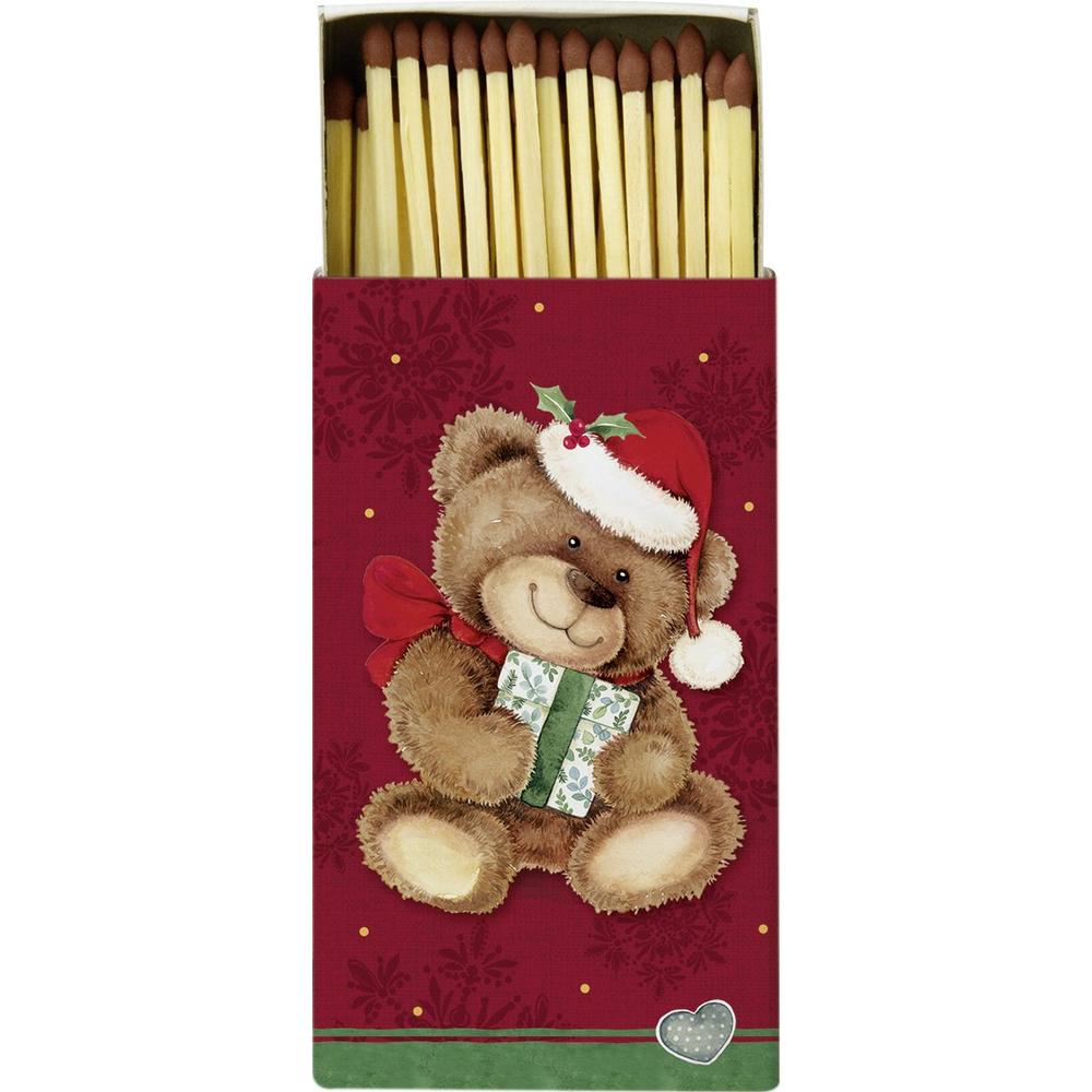 IHR CHRISTMAS TEDDY RED gyufa 11cm