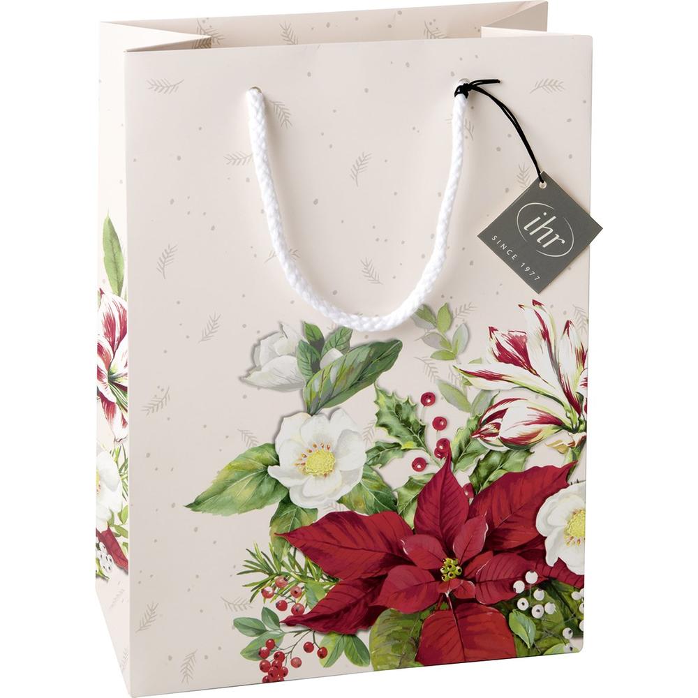 IHR CHRISTMAS FLORALS papír ajándéktáska 20x10x27,5cm