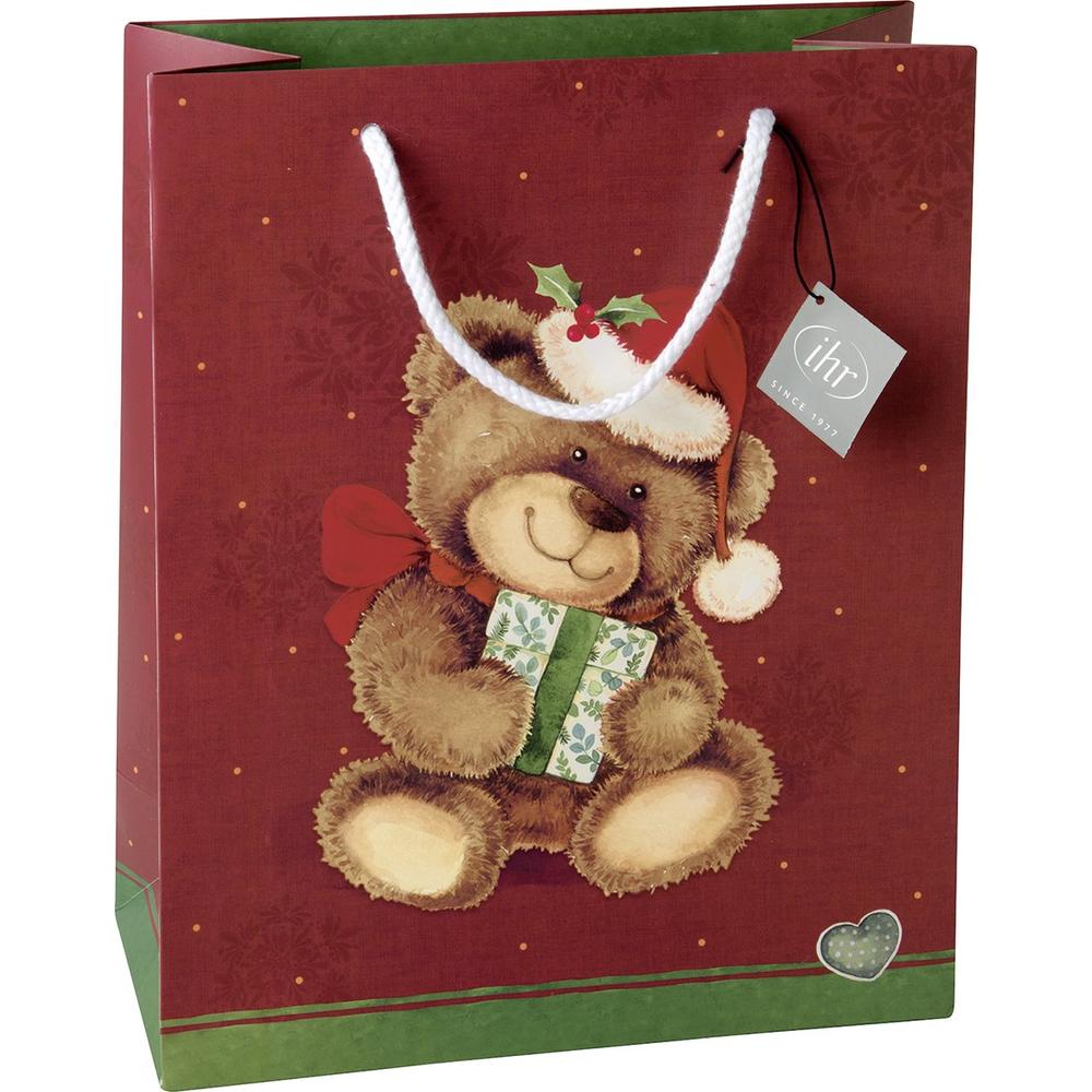 IHR CHRISTMAS TEDDY papír ajándéktáska 32x12x26cm
