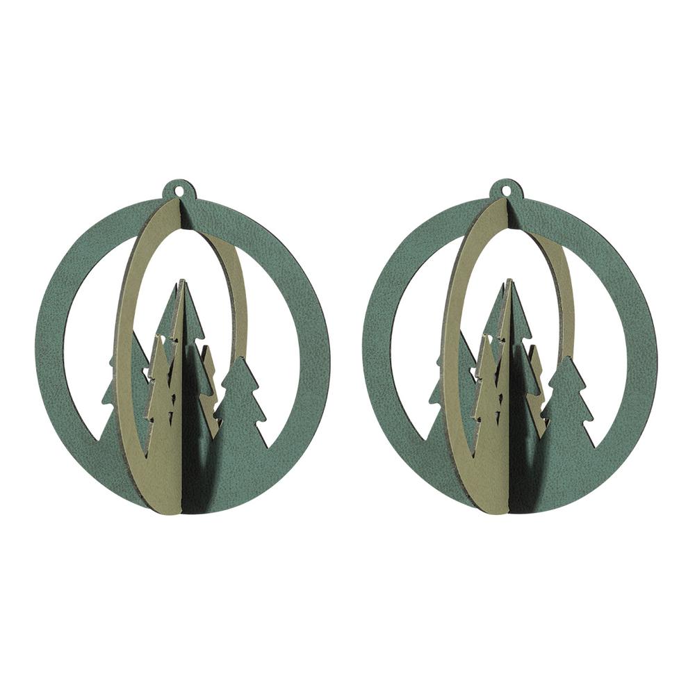 LIND DNA Xmas Tree Mobile karácsonyfadísz szett 2részes, Nupo Dark Green-Nupo Olive Green