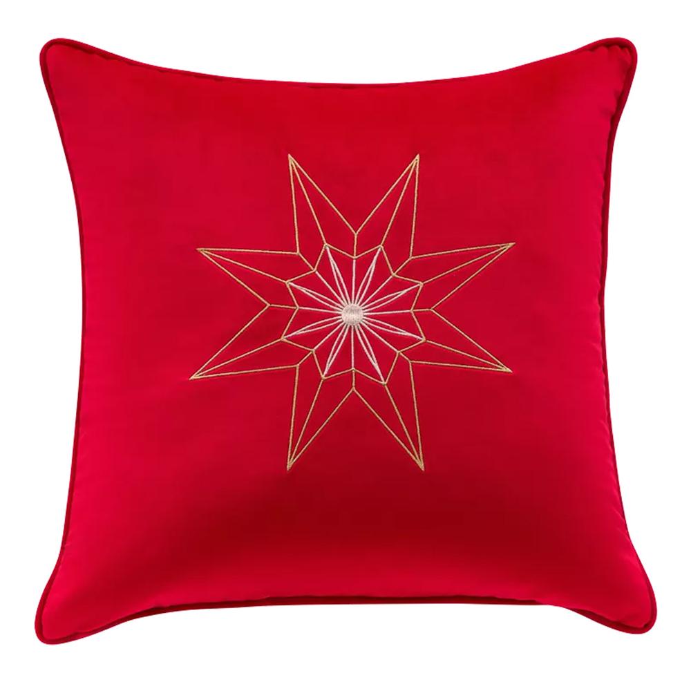 M&A töltött díszpárna CHRISTMAS STAR II 45x45cm FB01 piros