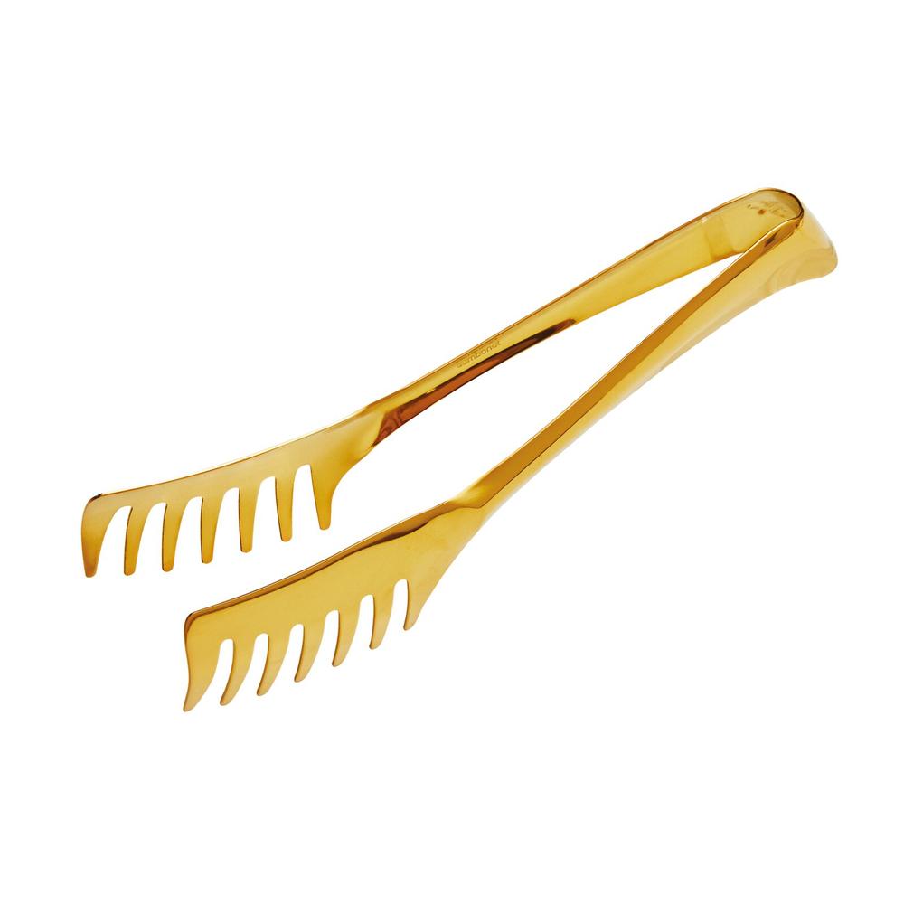 Sambonet Living PVD Gold spagetti szervírozó csipesz 21cm