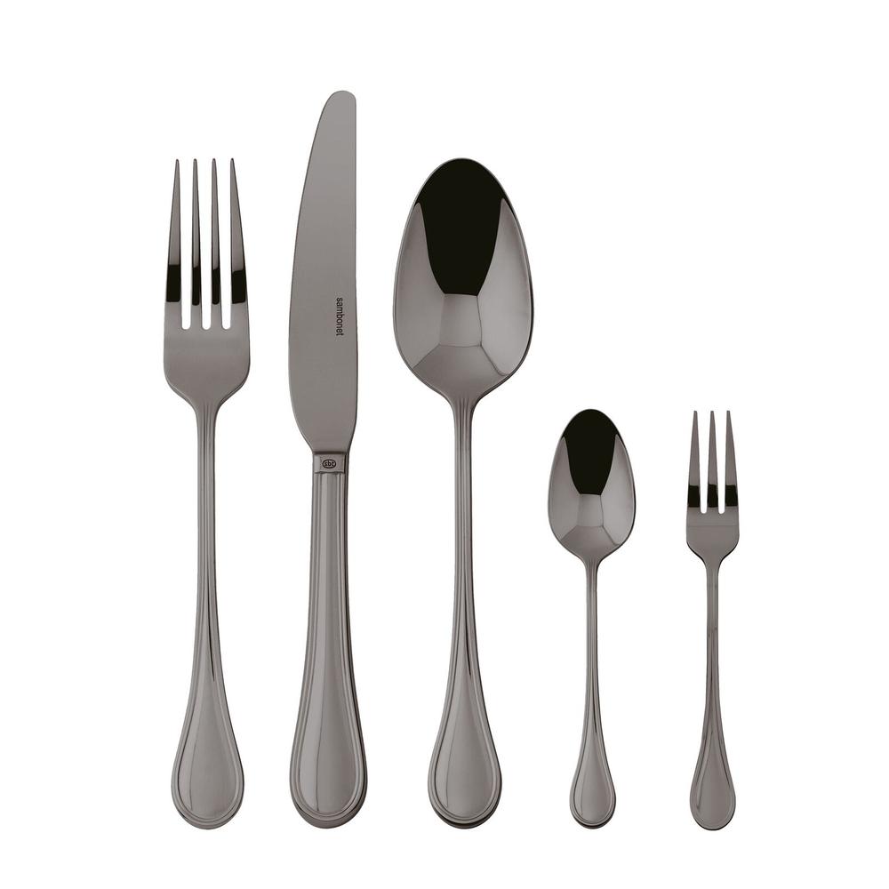 Sambonet Royal PVD Black evőeszközkészlet 12személyes 60részes