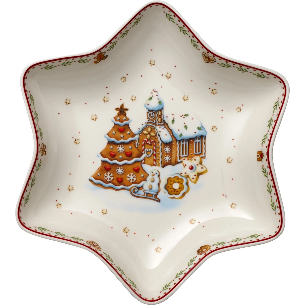 V&B Winter Bakery Delight csillag alakú süteményes tál, Mézeskalács falu