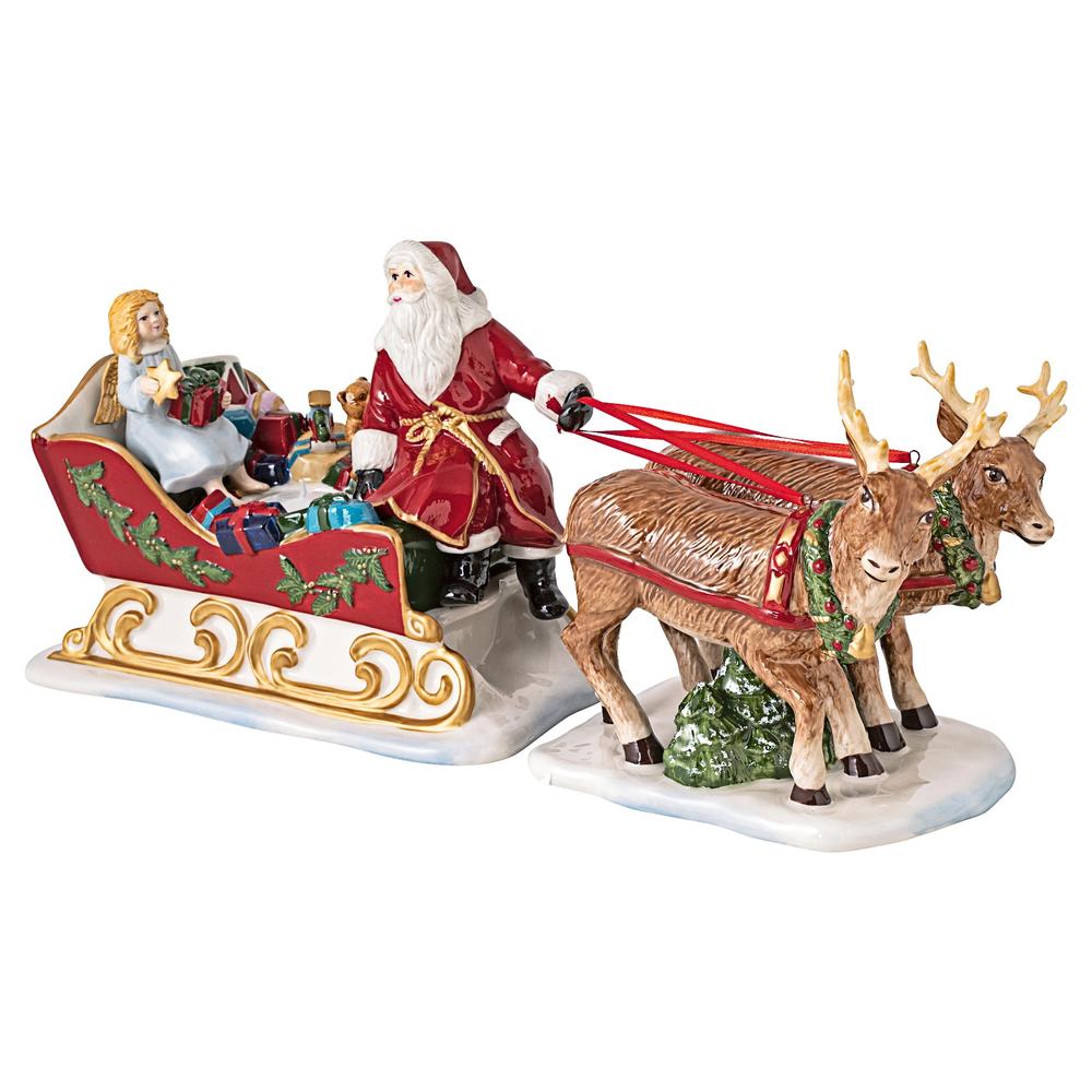 V&B Christmas Toys mécsestartó, Télapó Angyalkával és szarvasokkal