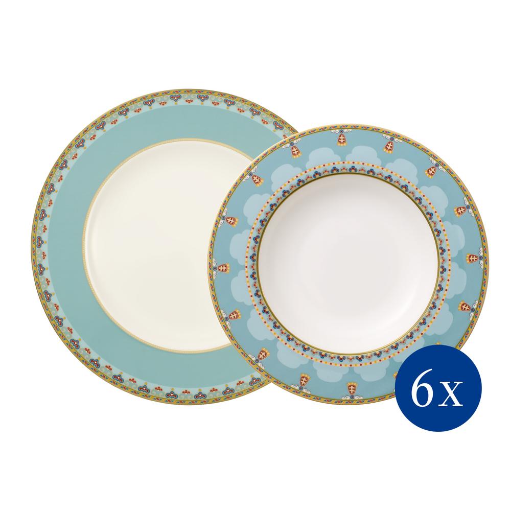 V&B Samarkand Aquamarin étkészlet 6személyes 12részes