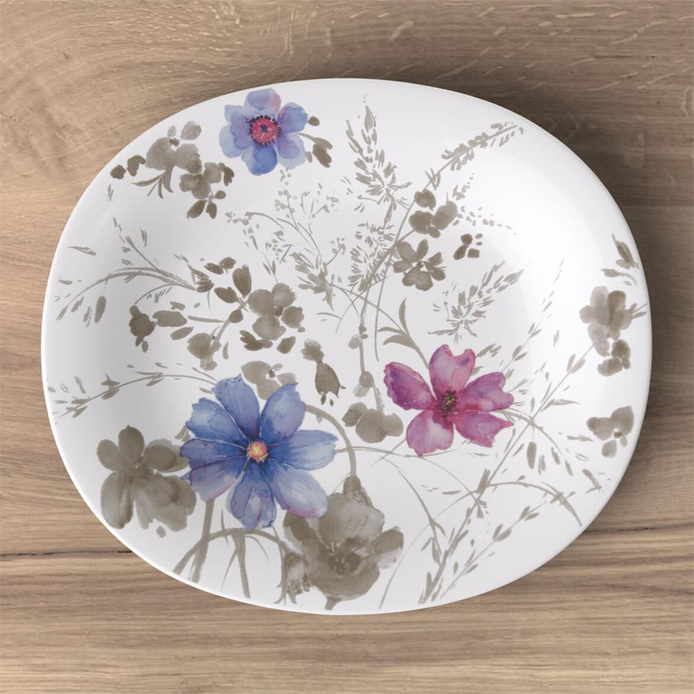 V&B Mariefleur Gris ovális desszertes-reggelizőtányér 23x19cm