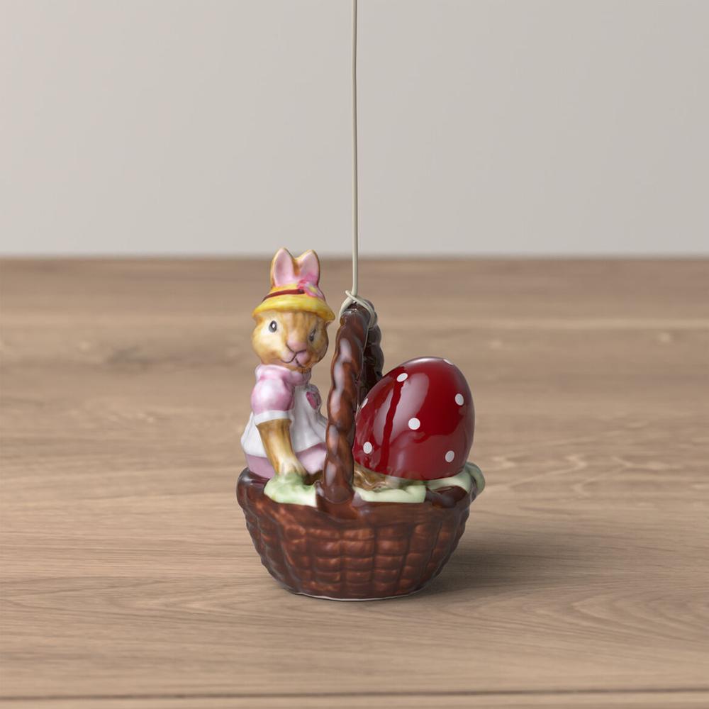 V&B Bunny Tales függő dísz nyuszi kosárban 6cm, Anna
