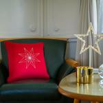 M&A töltött díszpárna CHRISTMAS STAR II 45x45cm FB01 piros