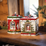 V&B Christmas Toys zenélő doboz kerek, Télapó ajándékoz