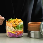 Black+Blum Glass Lunch Pot ételhordó doboz nagy palaszürke