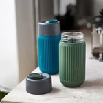 Black+Blum Glass Travel Cup utazó bögre szürke-óceánkék