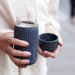 Black+Blum Glass Travel Cup utazó bögre szürke-óceánkék