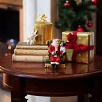 V&B Christmas Toys zenélő doboz 15cm, Télapó fotelben