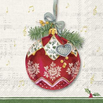 IHR CHRISTMAS BAUBLE CREAM papírszalvéta csomag 25x25cm