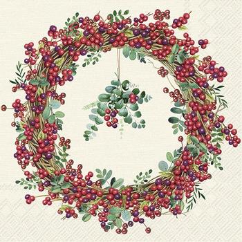 IHR BERRY WREATH papírszalvéta csomag 33x33cm