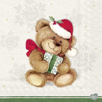 IHR CHRISTMAS TEDDY CREAM papírszalvéta csomag 33x33cm