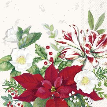 IHR CHRISTMAS FLORALS papírszalvéta csomag 33x33cm