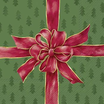 IHR CHRISTMAS BOW GREEN papírszalvéta csomag 33x33cm