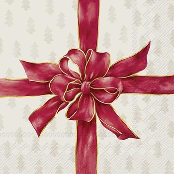 IHR CHRISTMAS BOW CREAM papírszalvéta csomag 33x33cm
