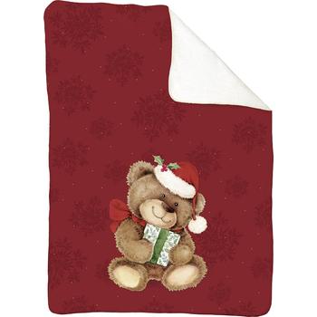 IHR CHRISTMAS TEDDY RED pléd 130x180cm