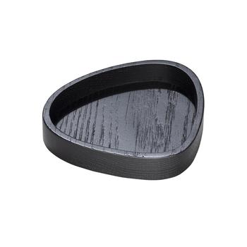 LINDDNA Wood Box Black tárolódoboz poháralátéthez ívelt
