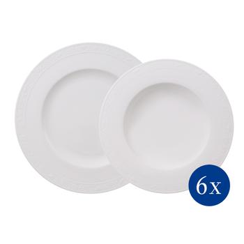 V&B White Pearl étkészlet 6személyes 12részes