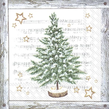 IHR papírszalvéta csomag 33x33cm WHITE XMAS TREE szürke
