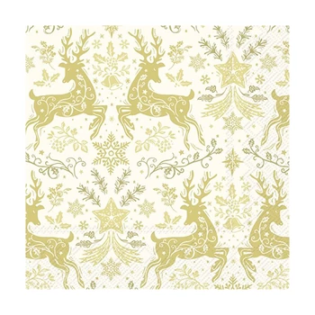 IHR CHRISTMAS ORNAMENTS GOLD papírszalvéta csomag 33x33cm
